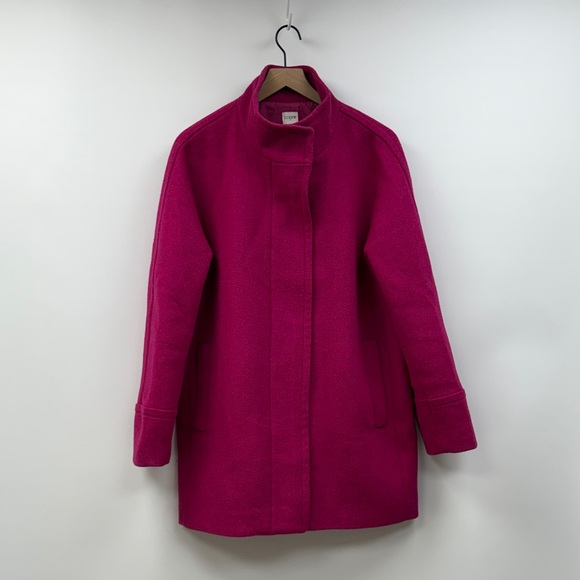 J. Crew City Peacoat Full Zip Winter Jacket Minimalist Preppy Pink 14 - Picture 2 of 8
